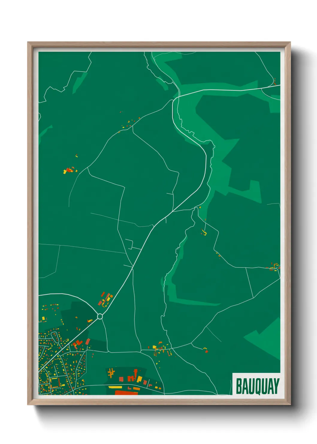 Une affiche de carte sur Bauquay