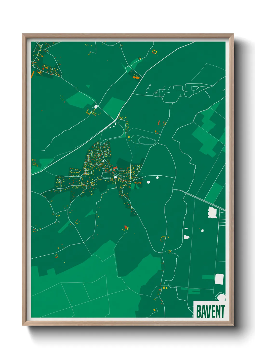 Une affiche de carte sur Bavent