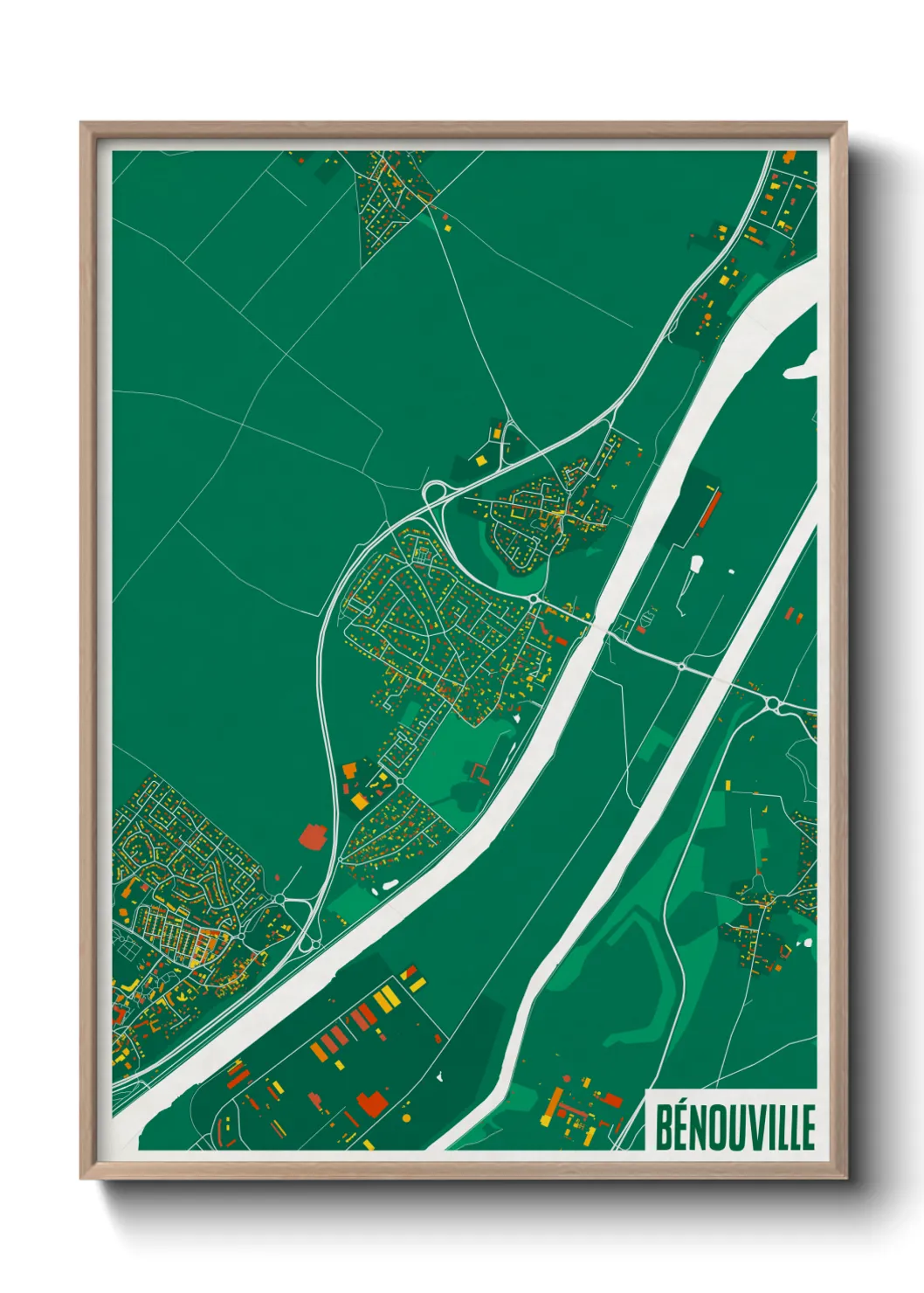 Une affiche de carte sur Bénouville
