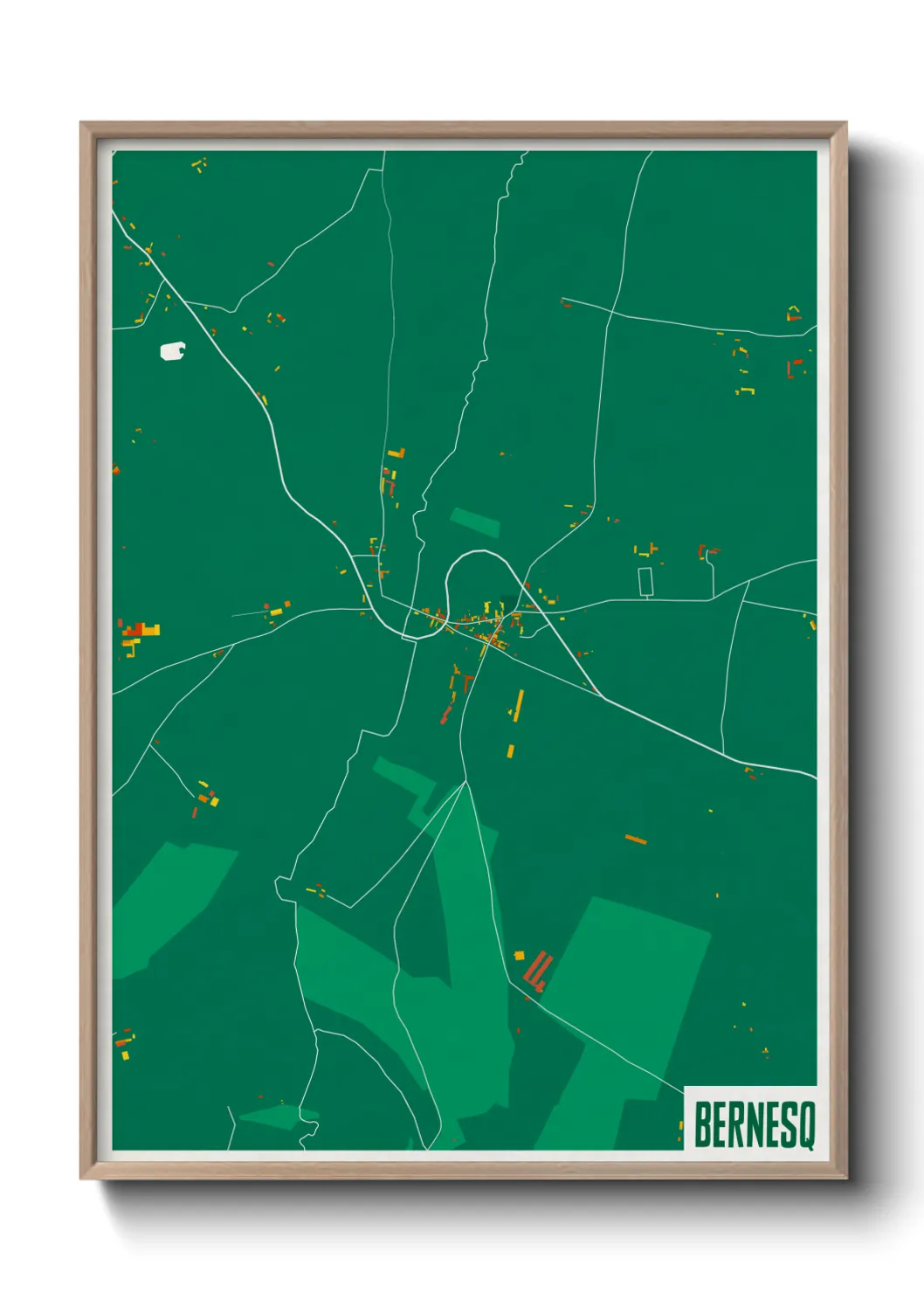 Une affiche de carte sur Bernesq
