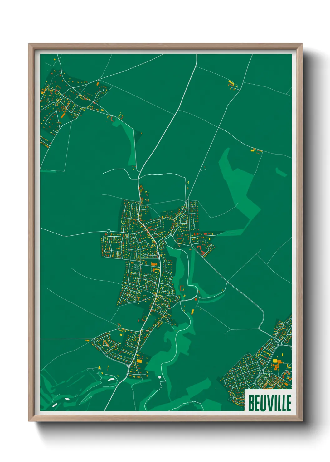 Une affiche de carte sur Beuville