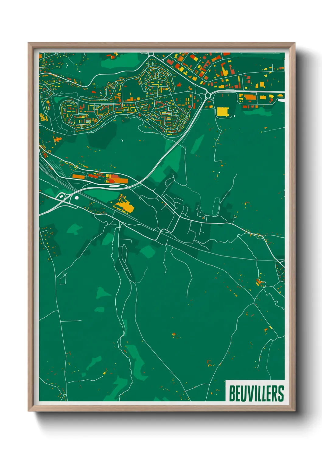Une affiche de carte sur Beuvillers