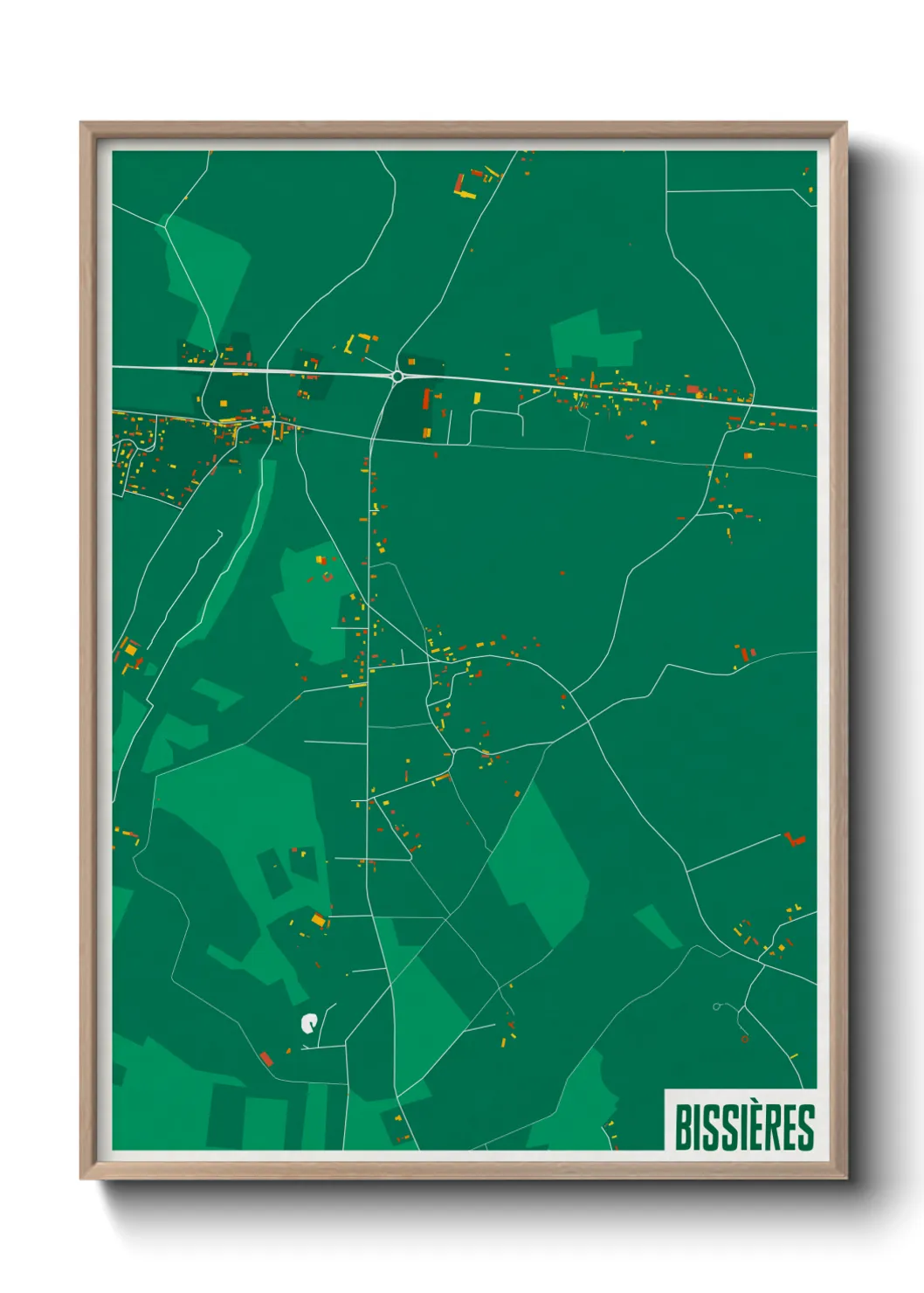 Une affiche de carte sur Bissières