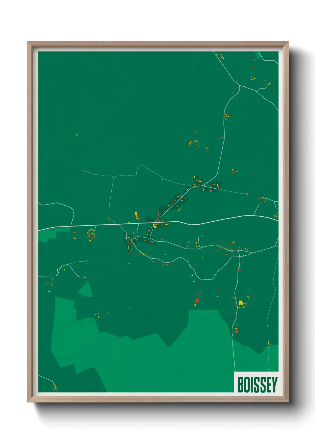 Une affiche de carte sur Boissey