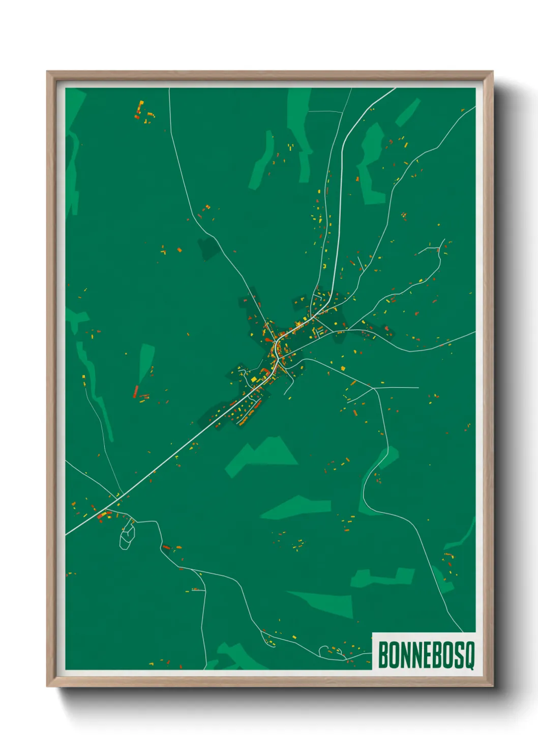 Une affiche de carte sur Bonnebosq