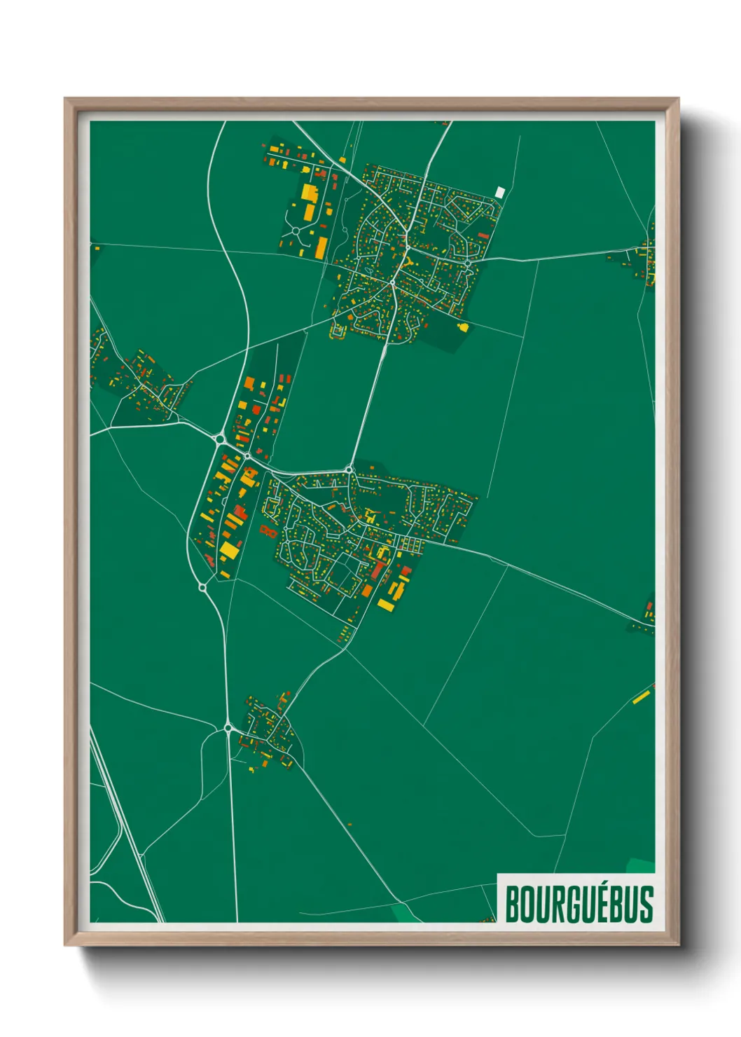 Une affiche de carte sur Bourguébus
