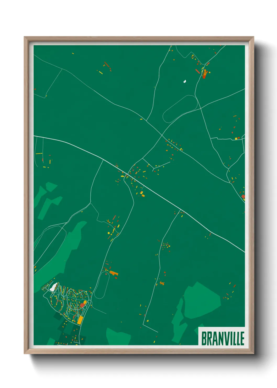 Une affiche de carte sur Branville