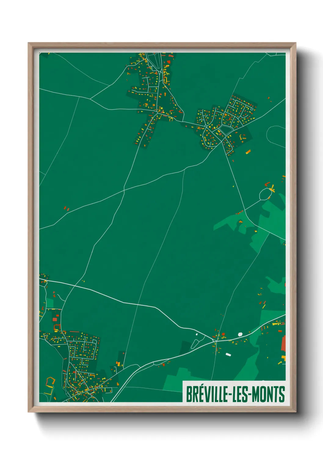 Une affiche de carte sur Bréville-les-Monts