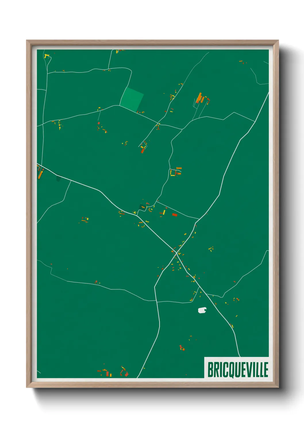 Une affiche de carte sur Bricqueville