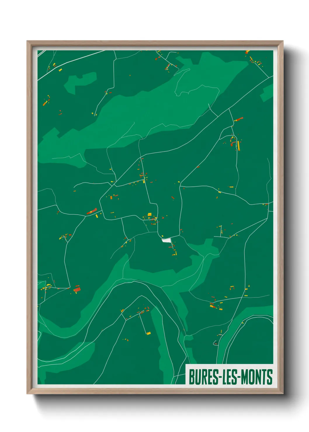 Une affiche de carte sur Bures-les-Monts