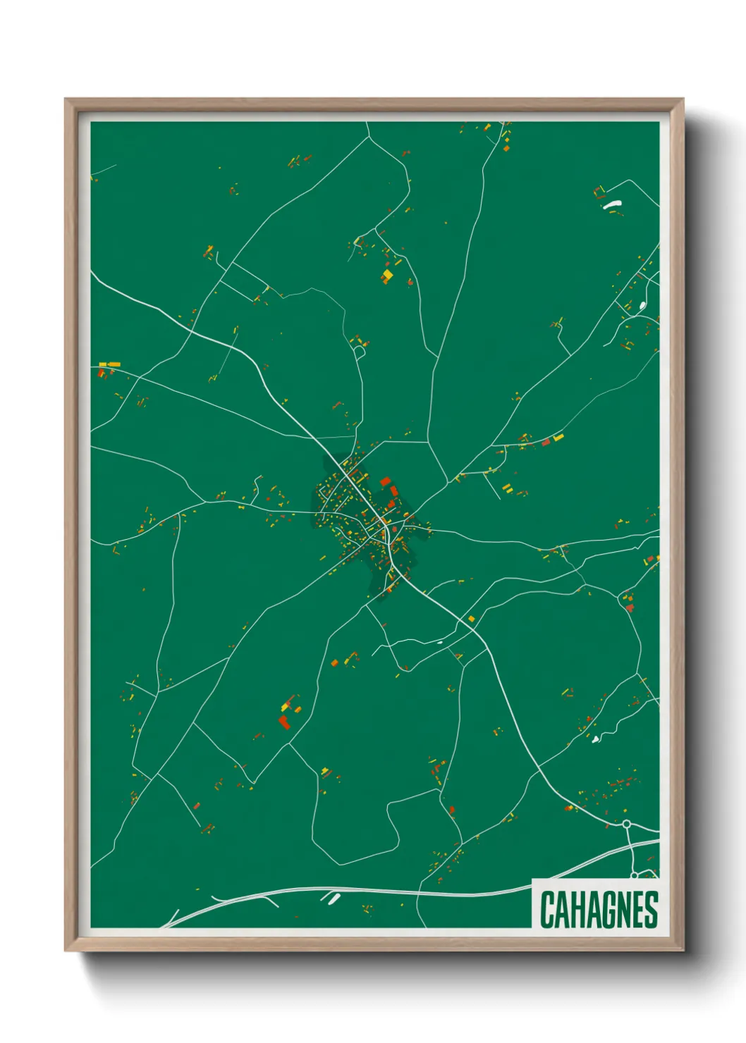 Une affiche de carte sur Cahagnes