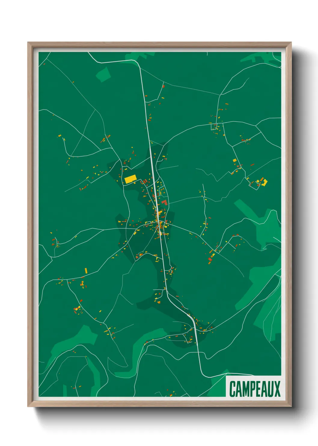 Une affiche de carte sur Campeaux