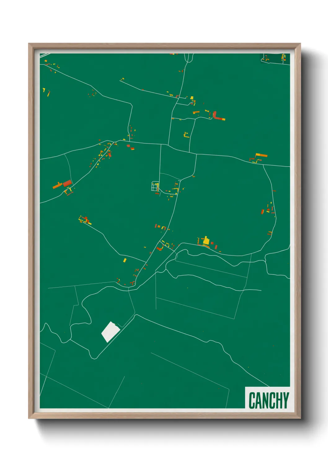 Une affiche de carte sur Canchy