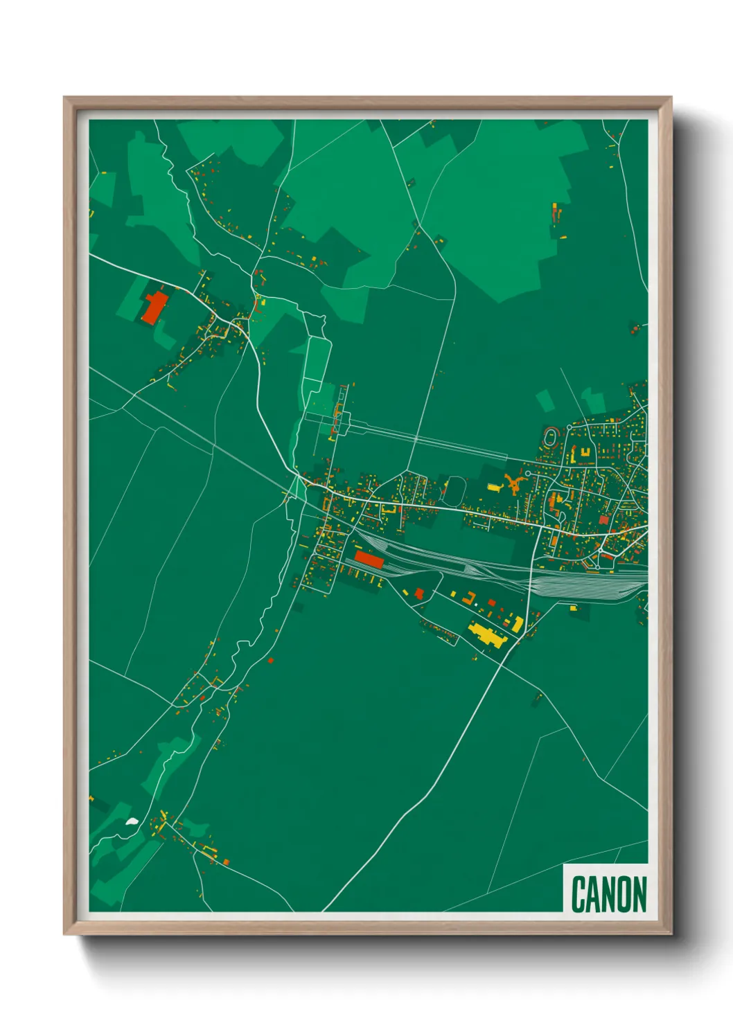 Une affiche de carte sur Canon