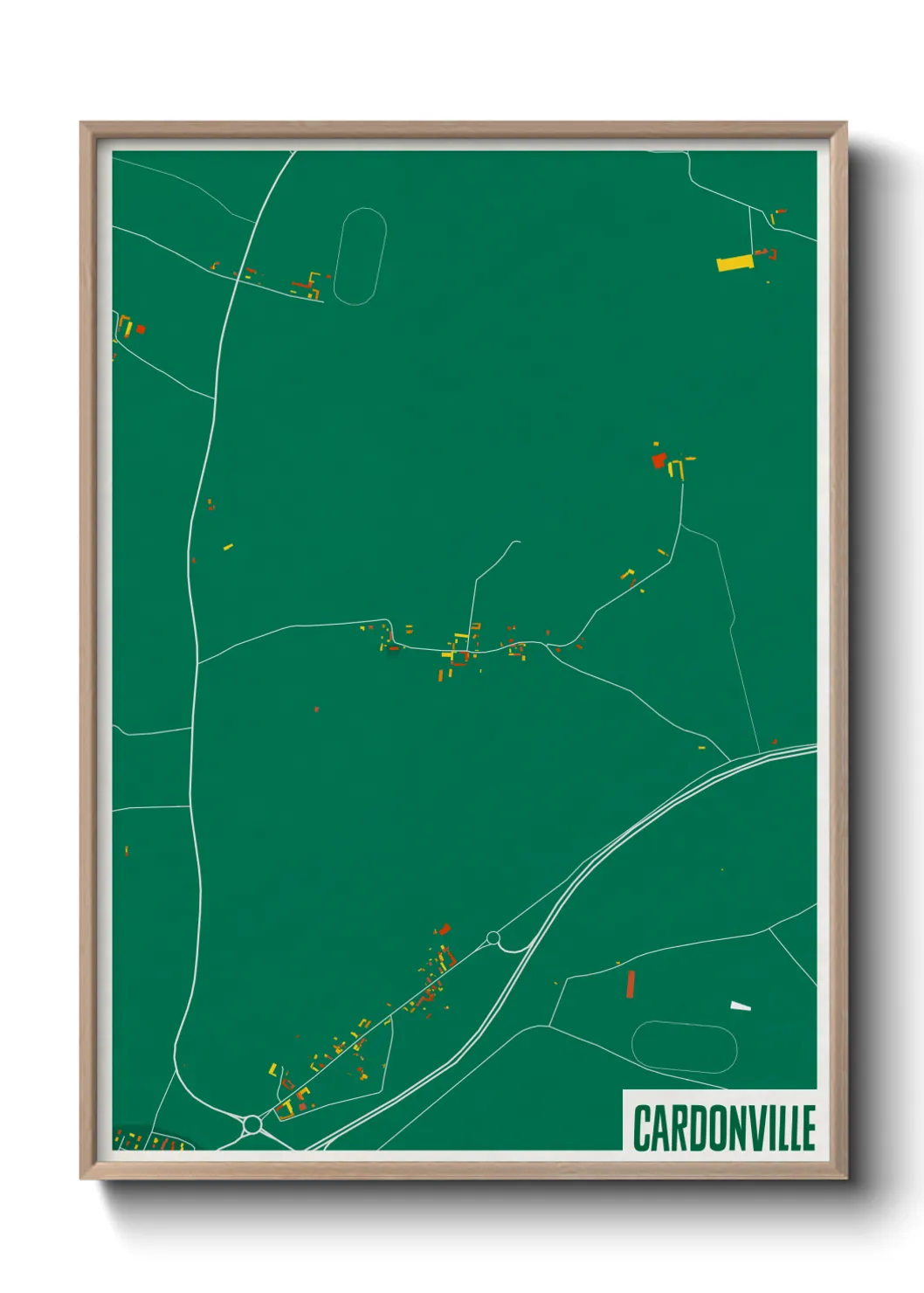 Une affiche de carte sur Cardonville