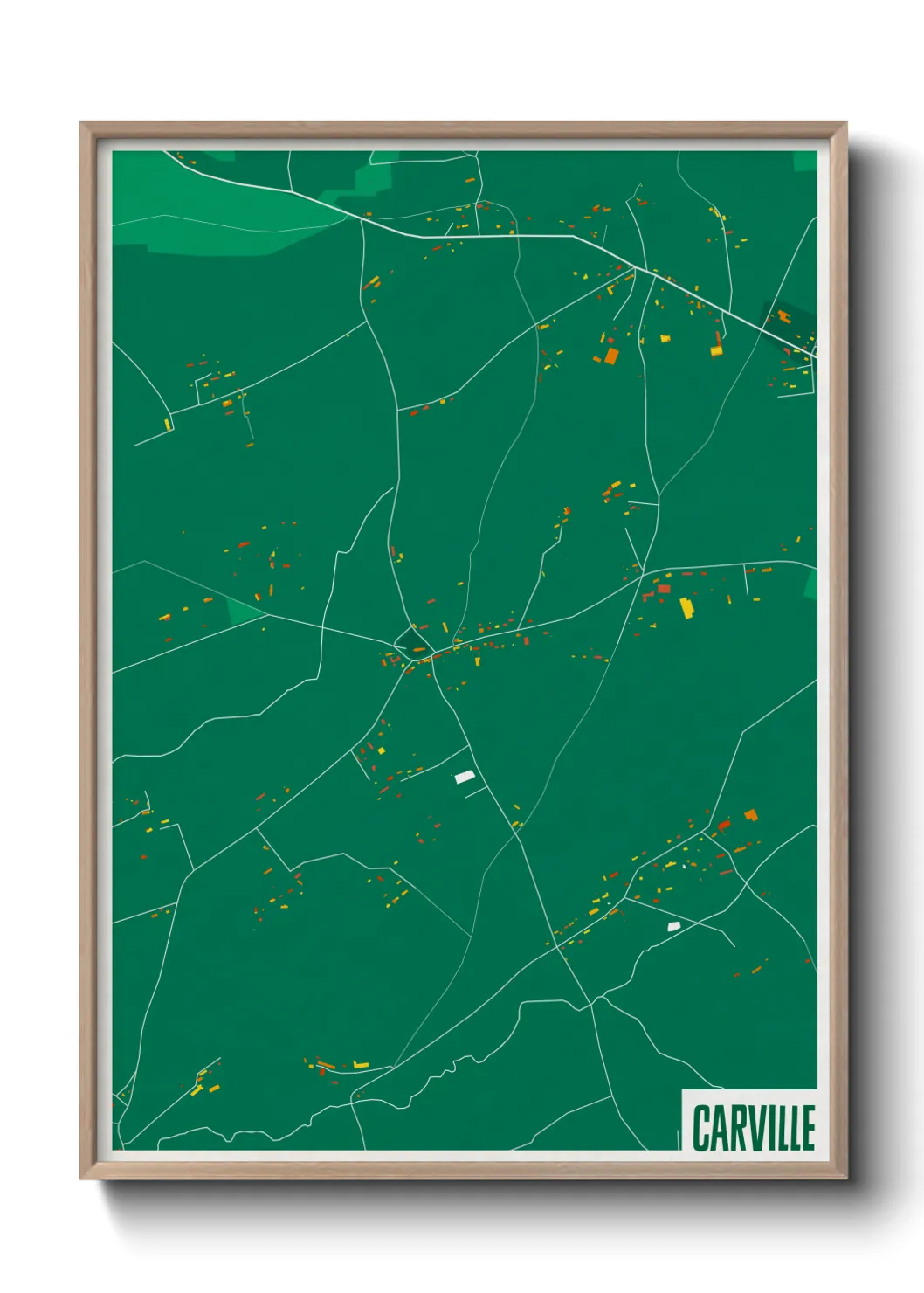 Une affiche de carte sur Carville