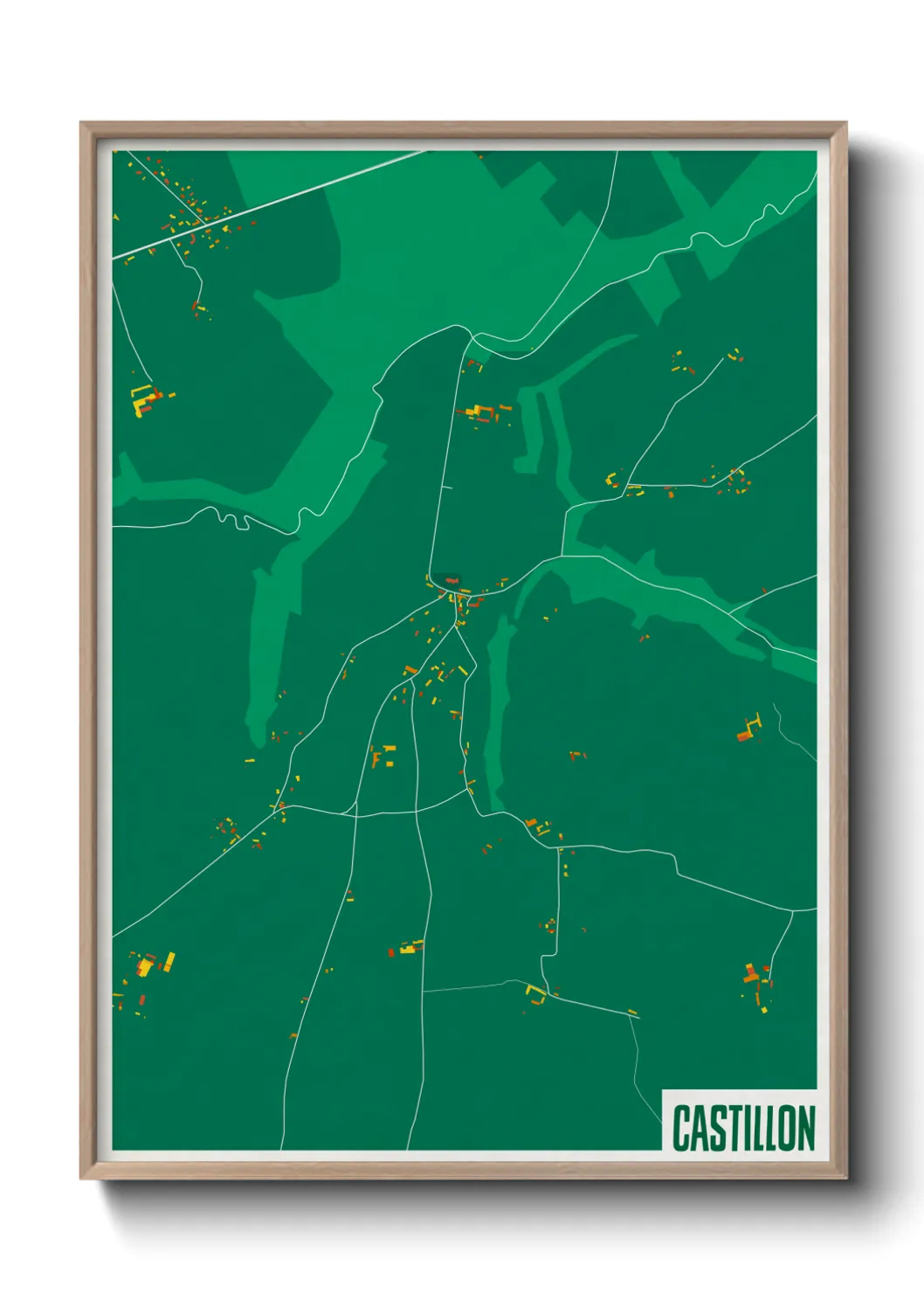 Une affiche de carte sur Castillon