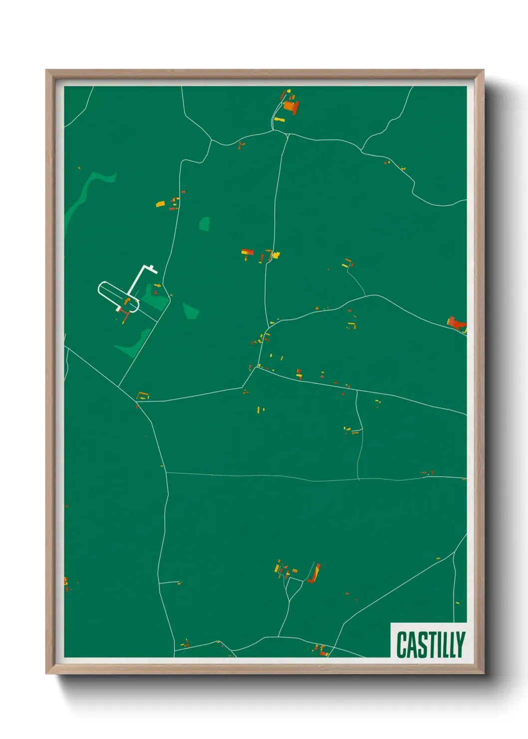 Une affiche de carte sur Castilly