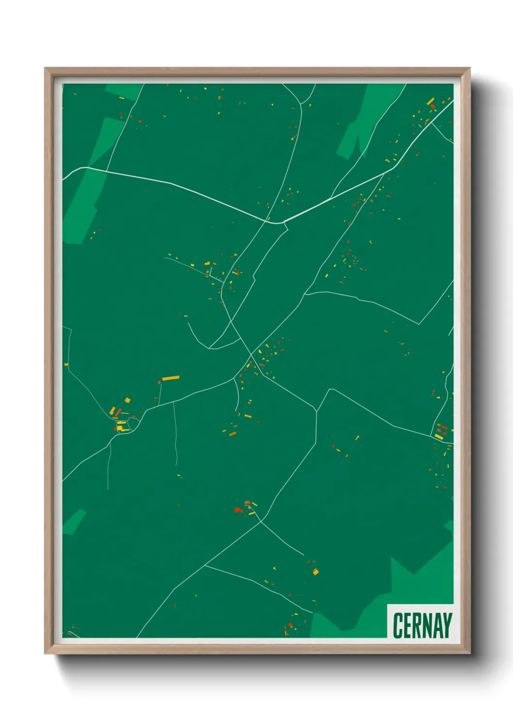 Une affiche de carte sur Cernay