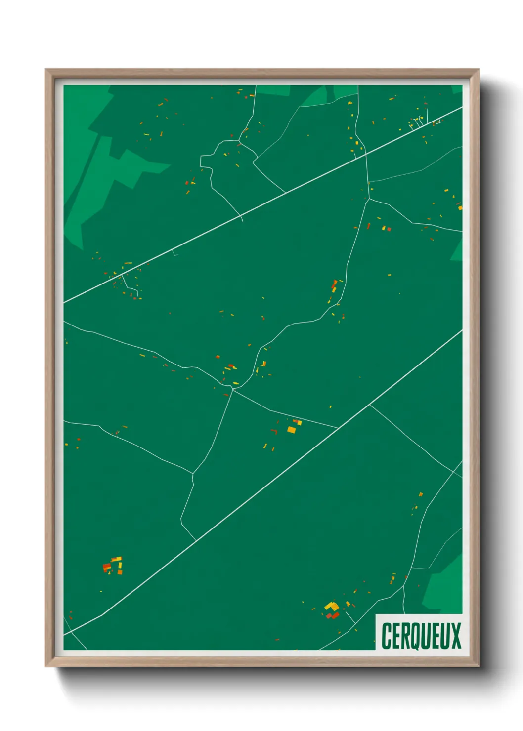 Une affiche de carte sur Cerqueux