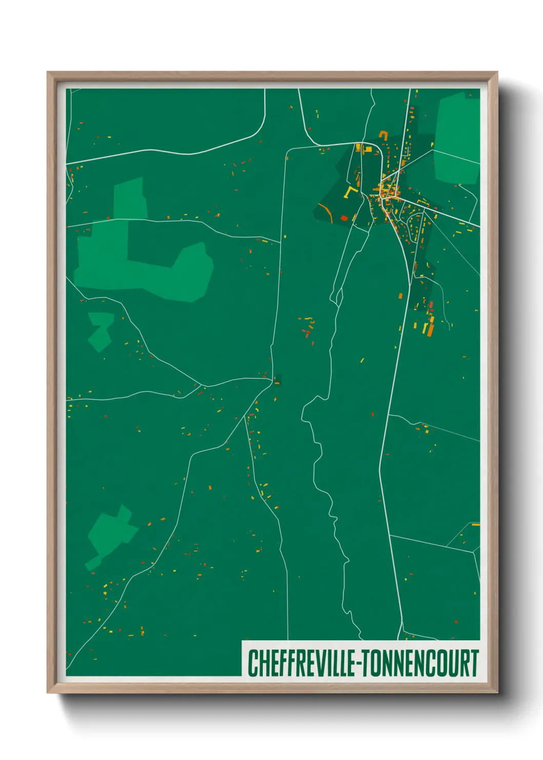 Une affiche de carte sur Cheffreville-Tonnencourt