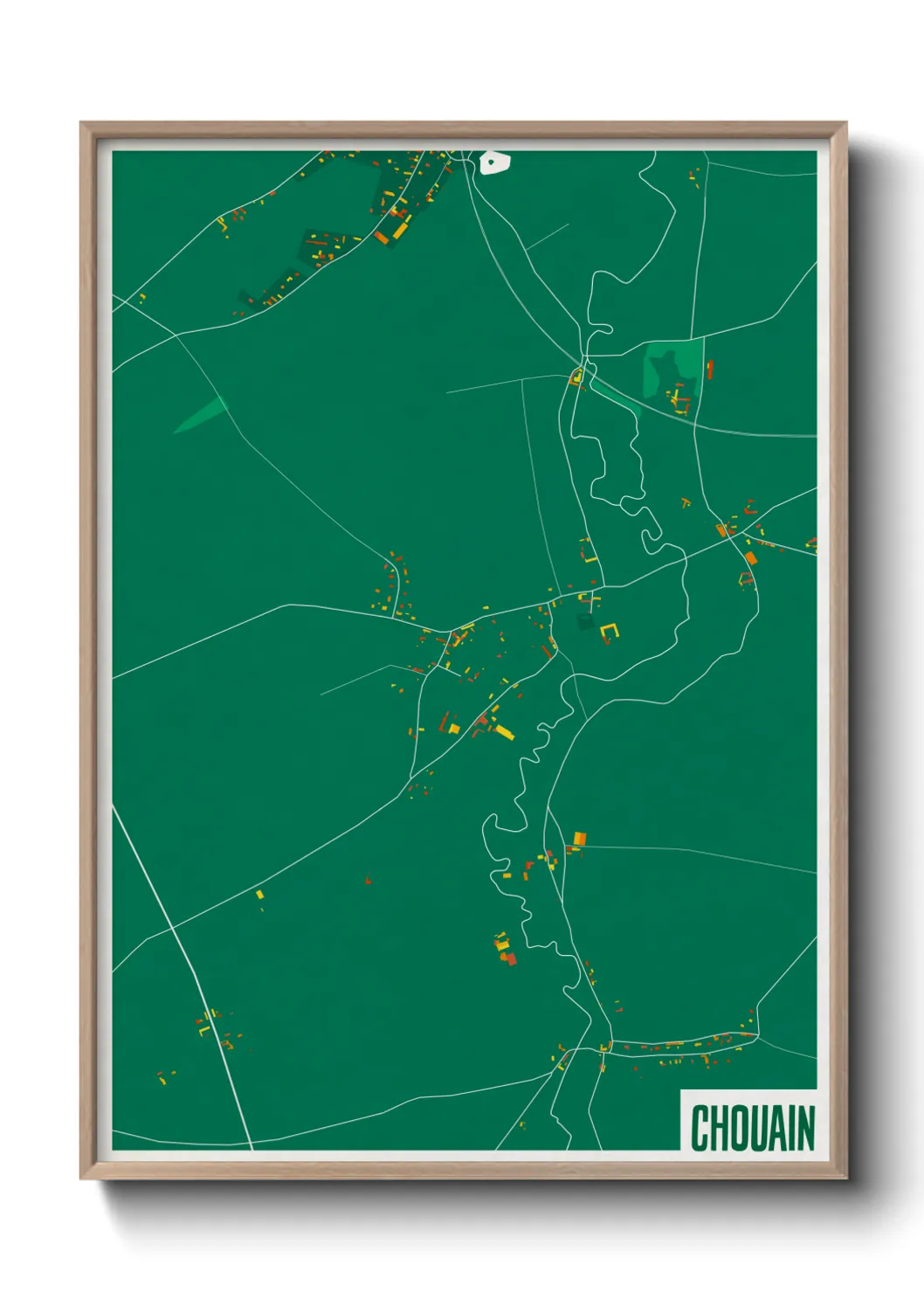 Une affiche de carte sur Chouain