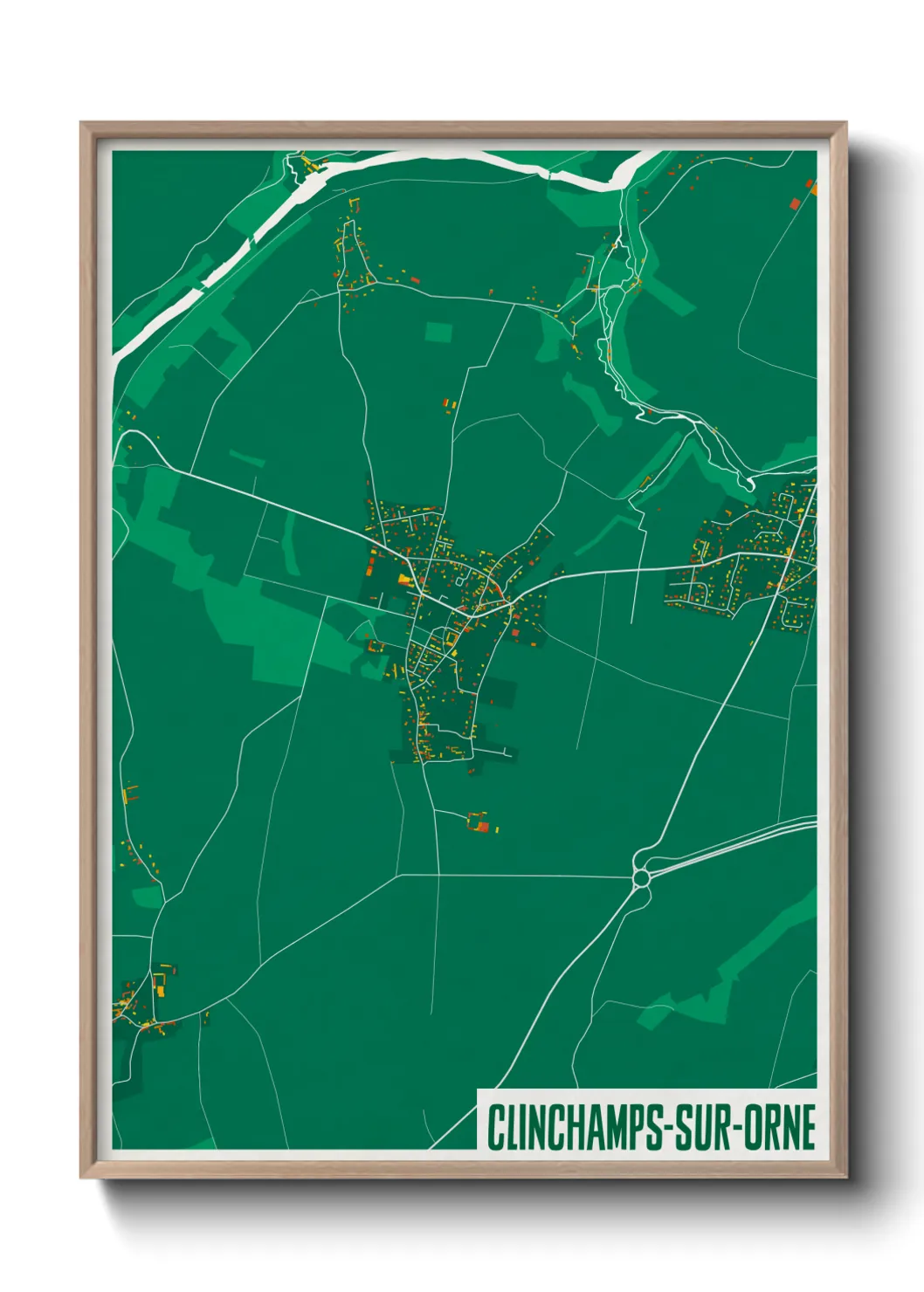 Une affiche de carte sur Clinchamps-sur-Orne