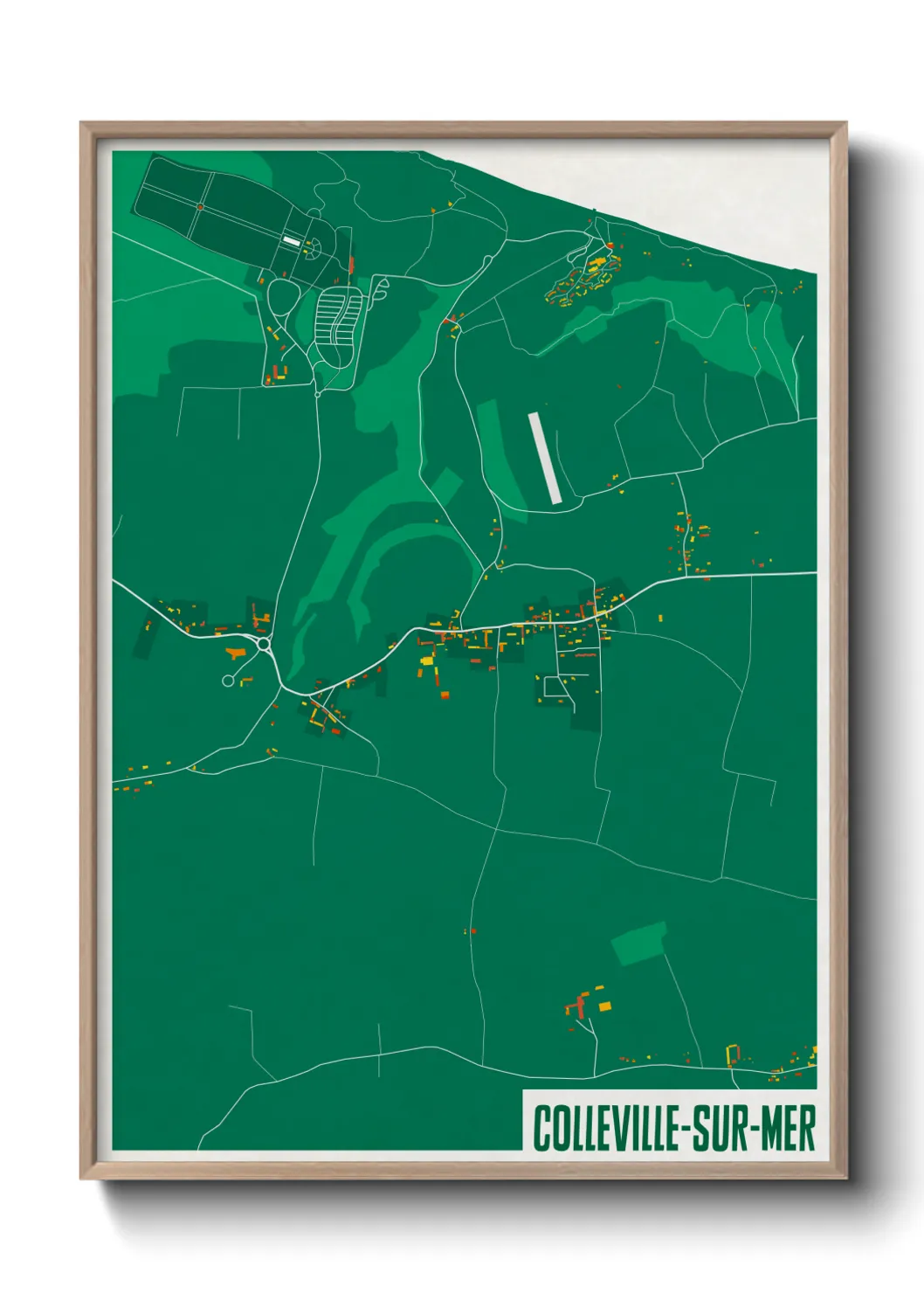 Une affiche de carte sur Colleville-sur-Mer