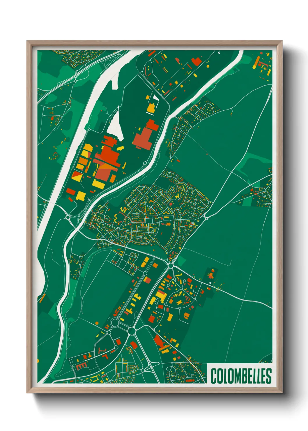 Une affiche de carte sur Colombelles