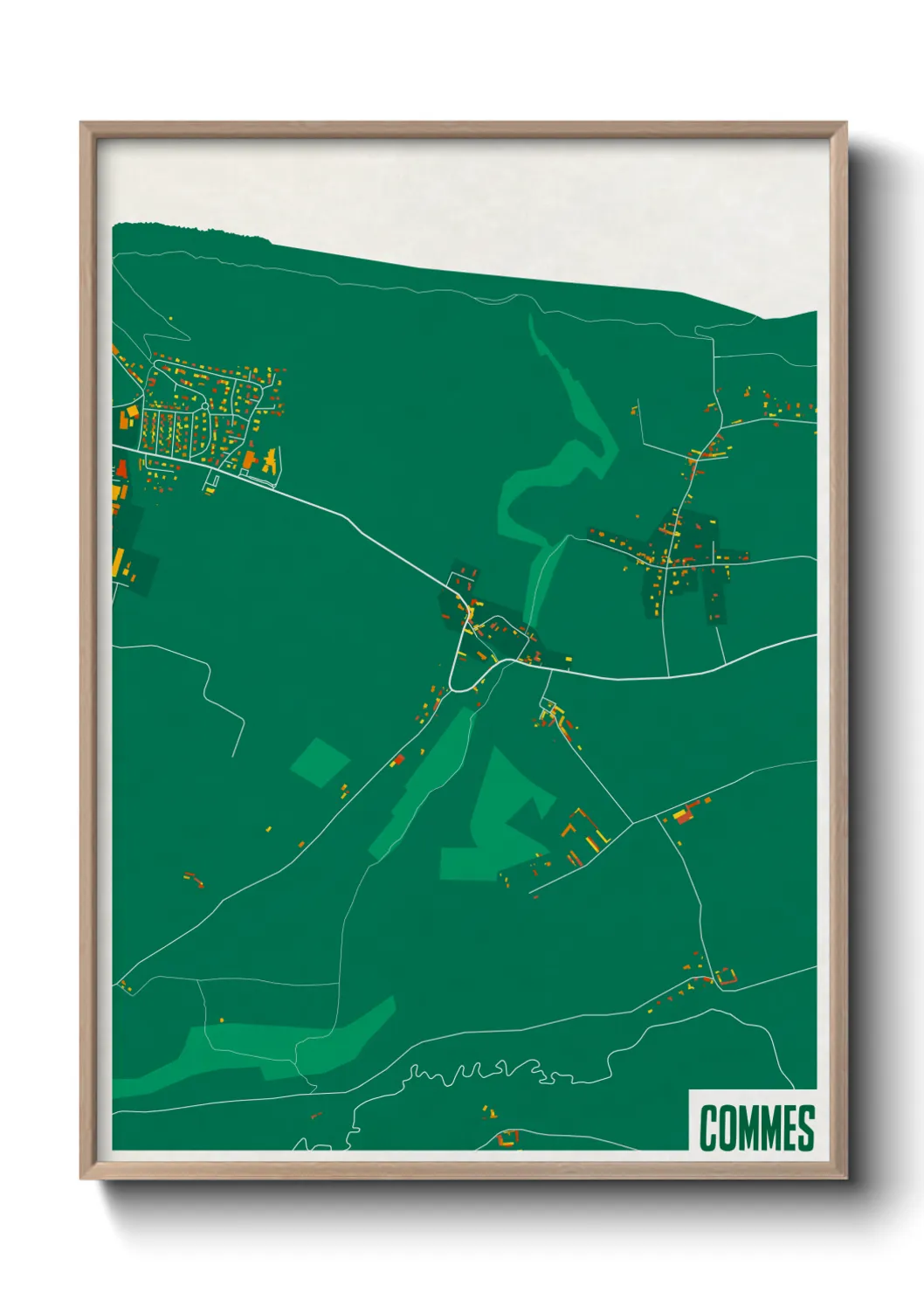 Une affiche de carte sur Commes