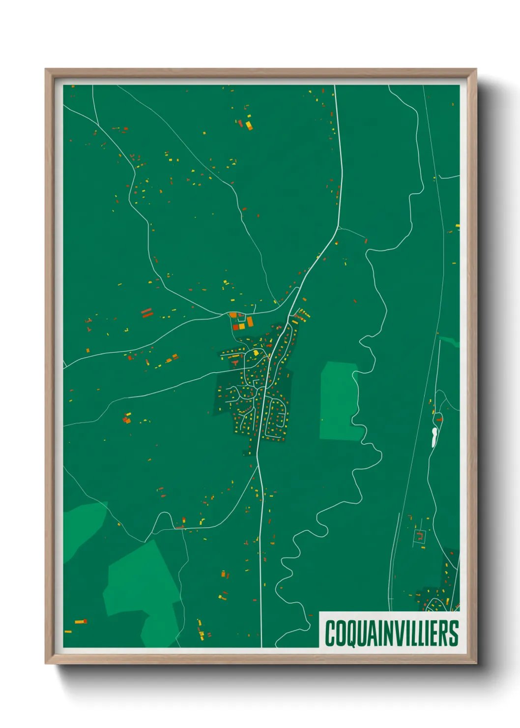 Une affiche de carte sur Coquainvilliers