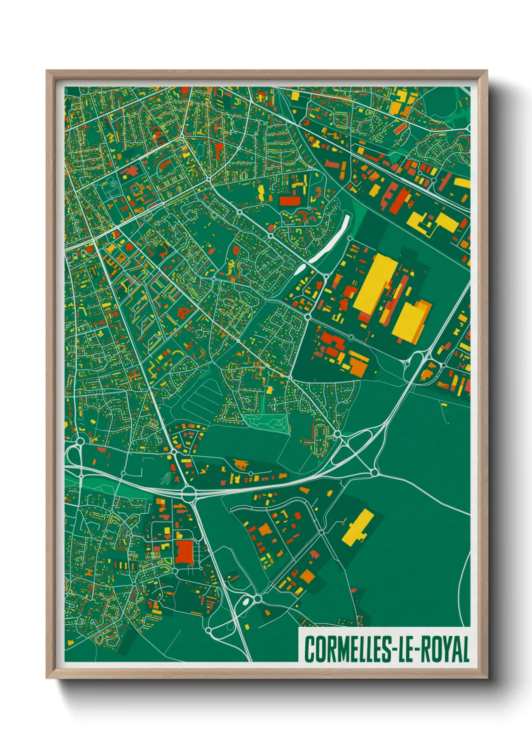 Une affiche de carte sur Cormelles-le-Royal