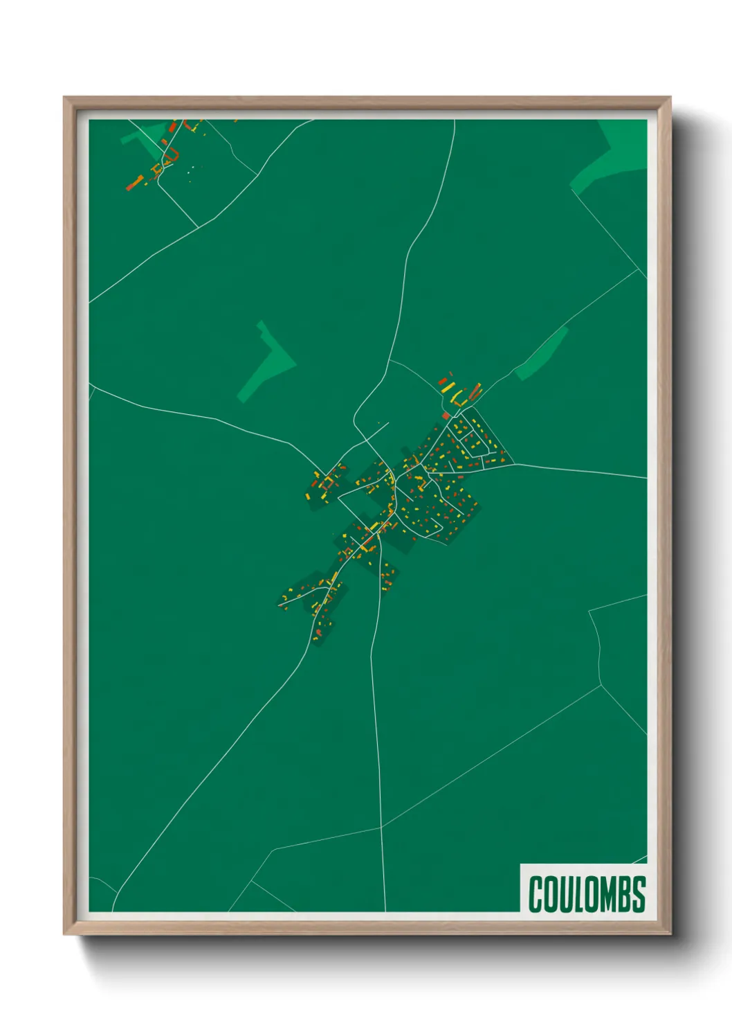 Une affiche de carte sur Coulombs