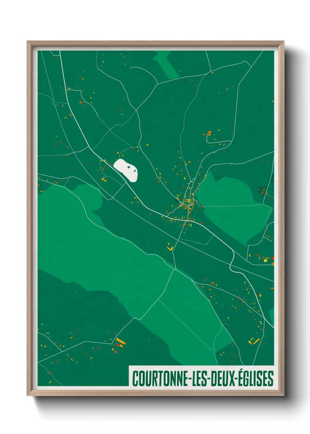Une affiche de carte sur Courtonne-les-Deux-Églises