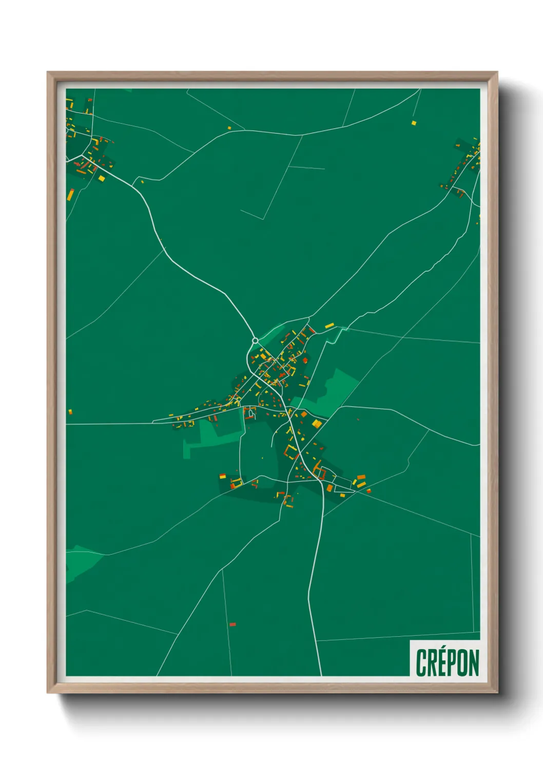Une affiche de carte sur Crépon