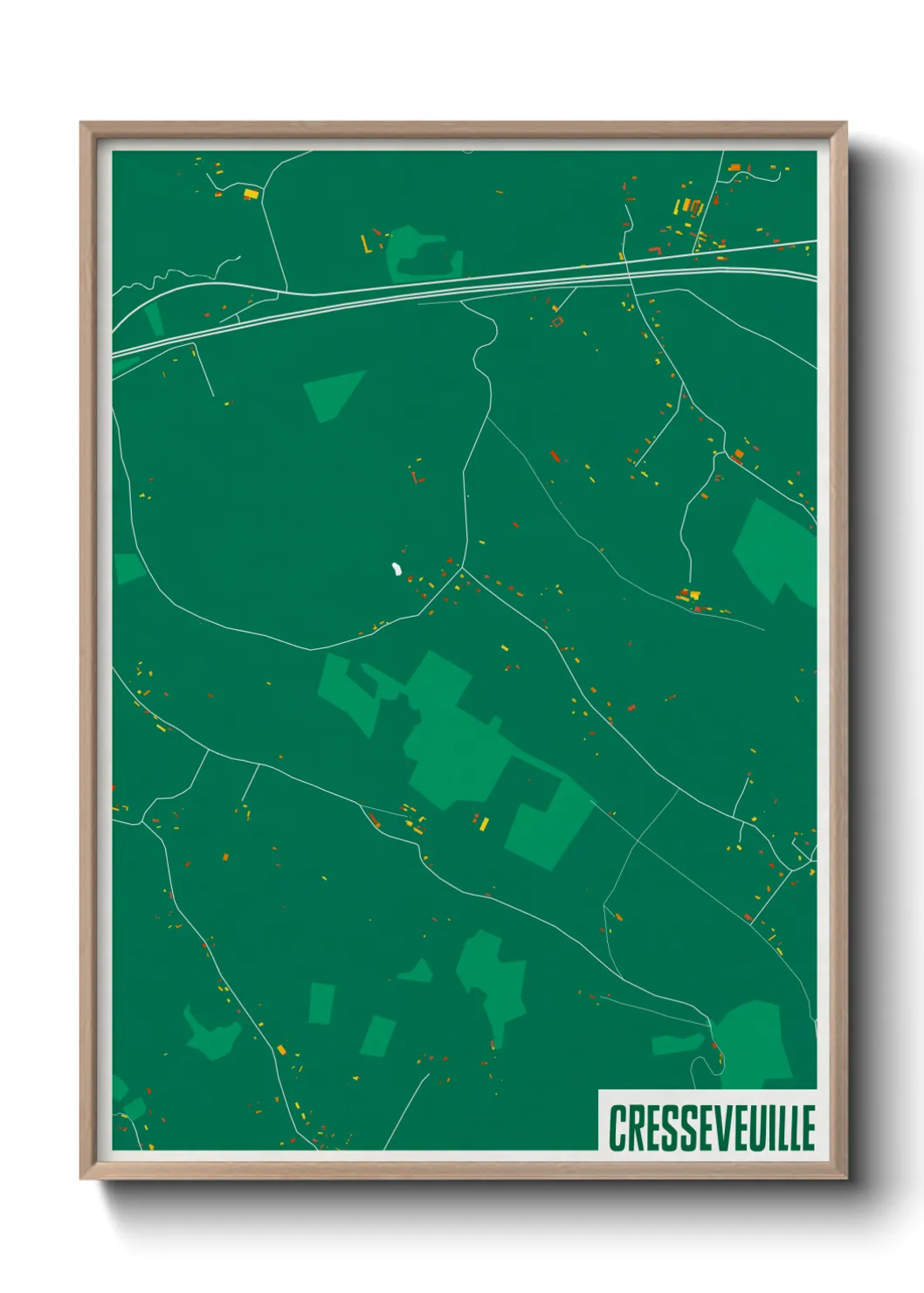 Une affiche de carte sur Cresseveuille