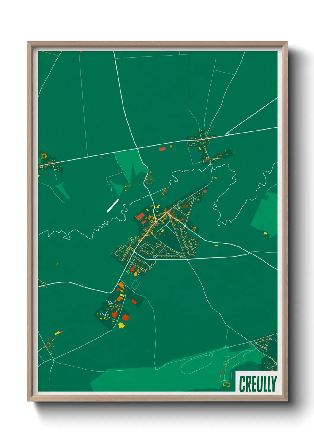 Une affiche de carte sur Creully
