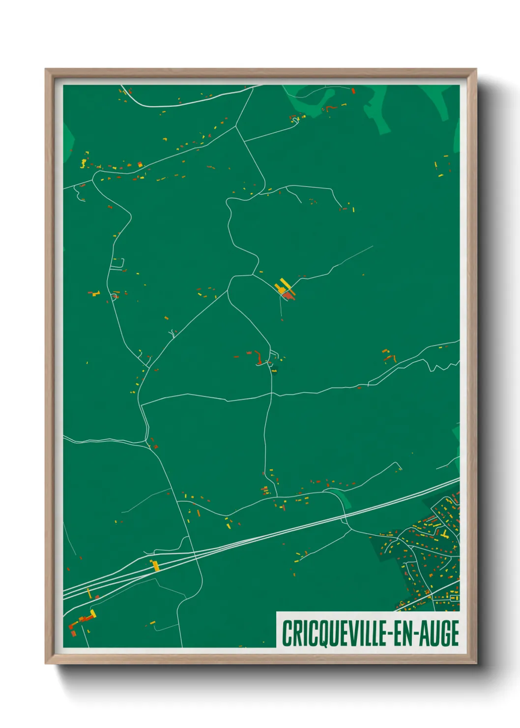 Une affiche de carte sur Cricqueville-en-Auge
