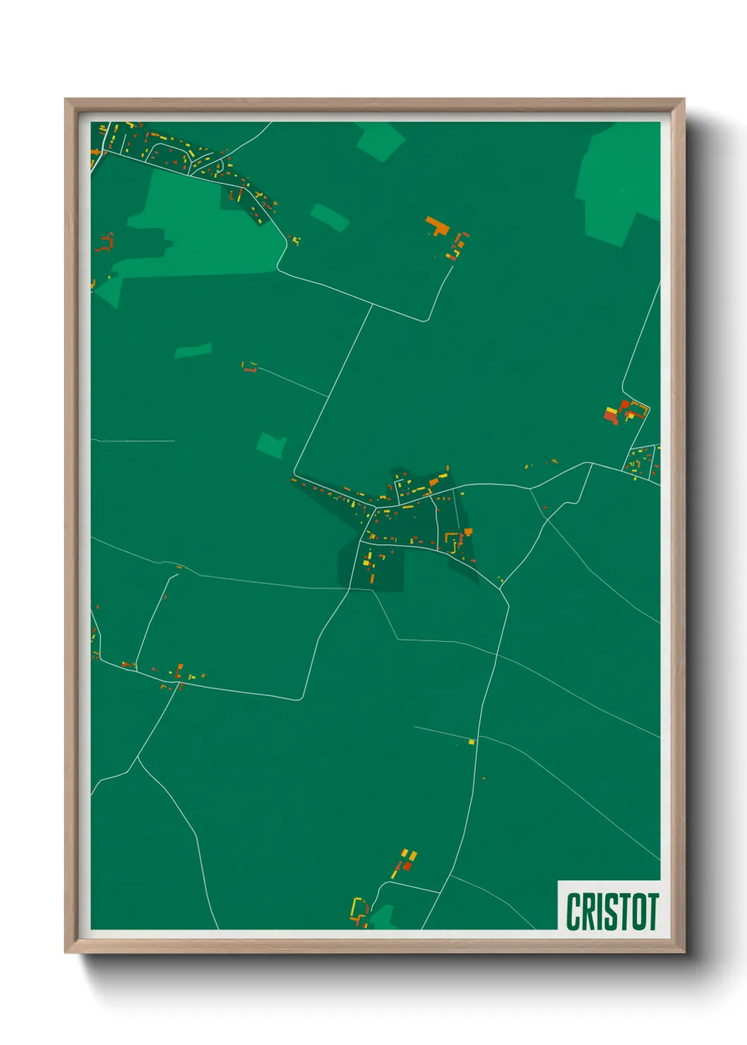 Une affiche de carte sur Cristot
