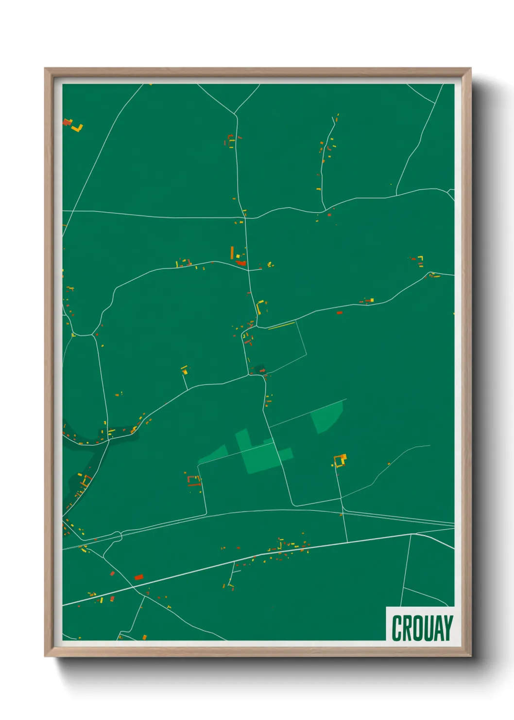 Une affiche de carte sur Crouay