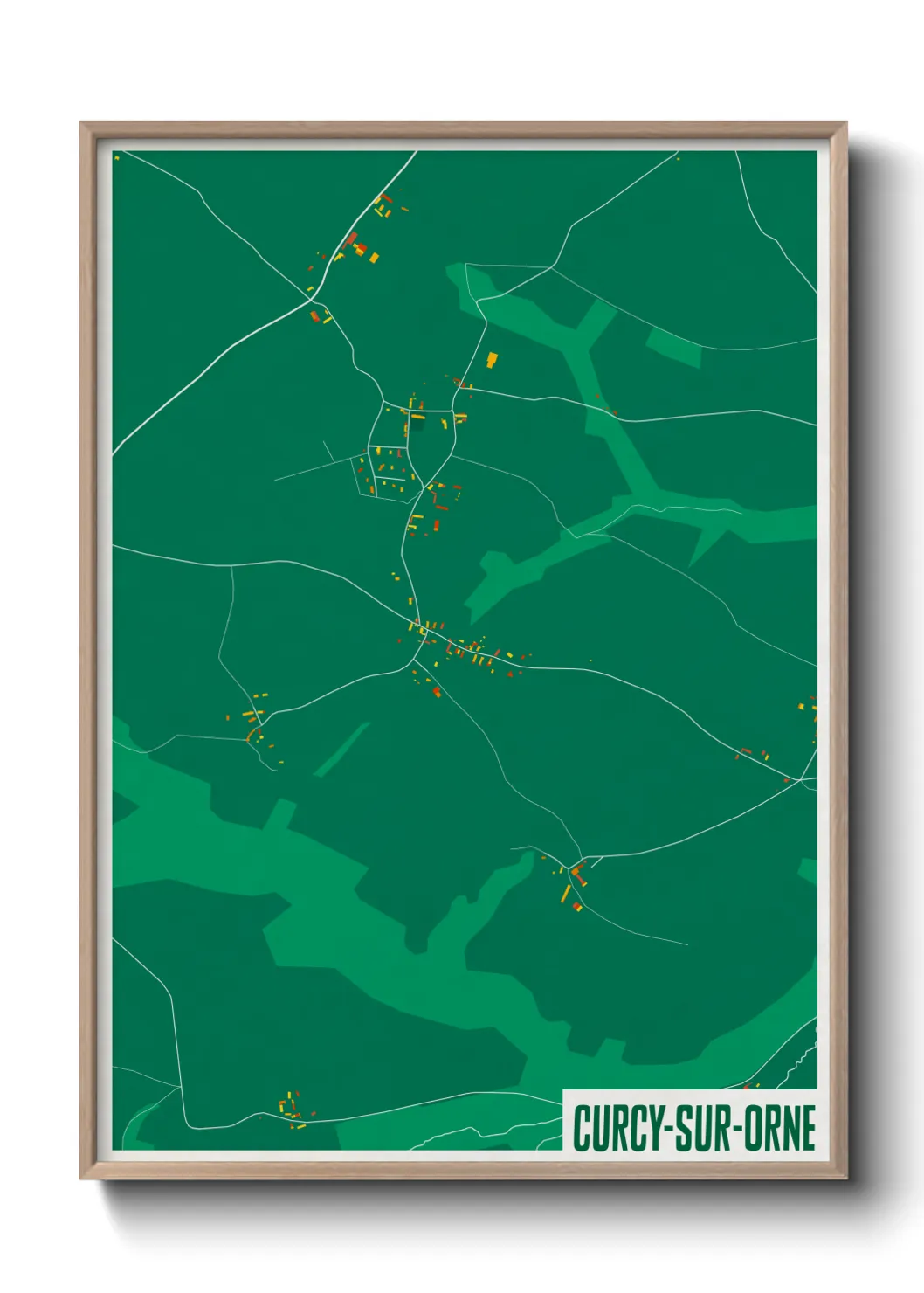 Une affiche de carte sur Curcy-sur-Orne