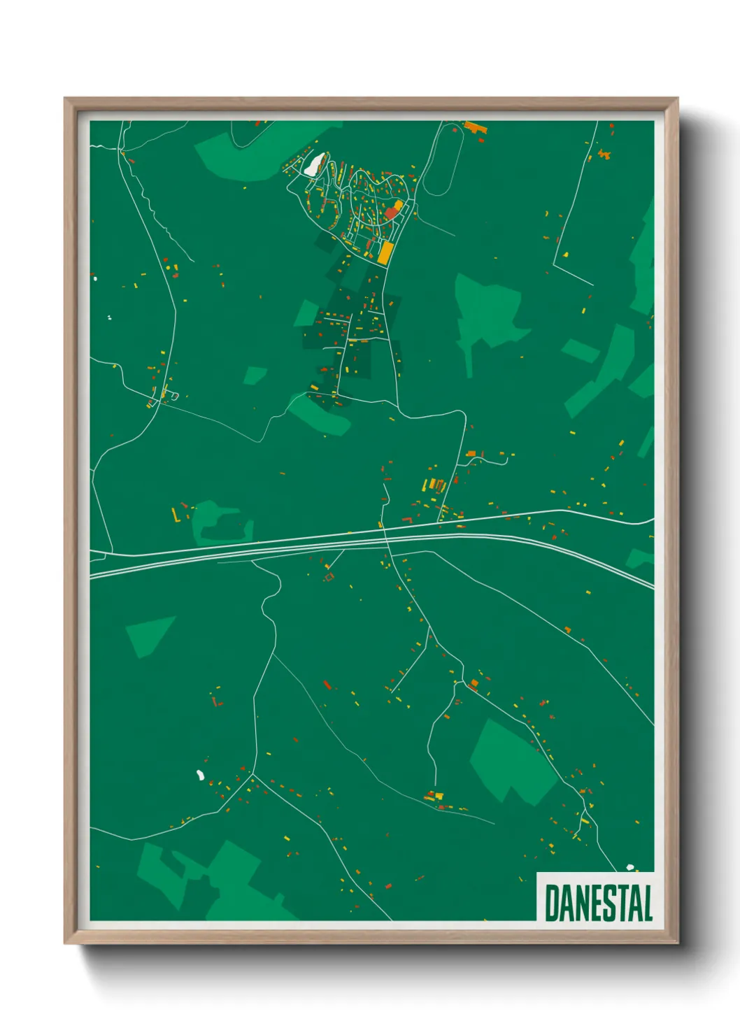 Une affiche de carte sur Danestal
