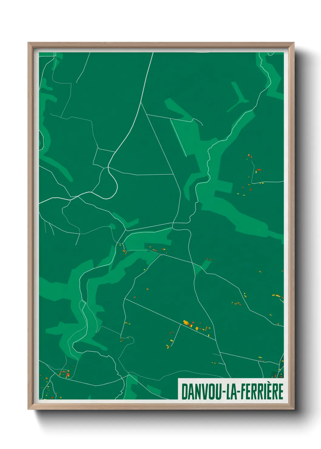 Une affiche de carte sur Danvou-la-Ferrière