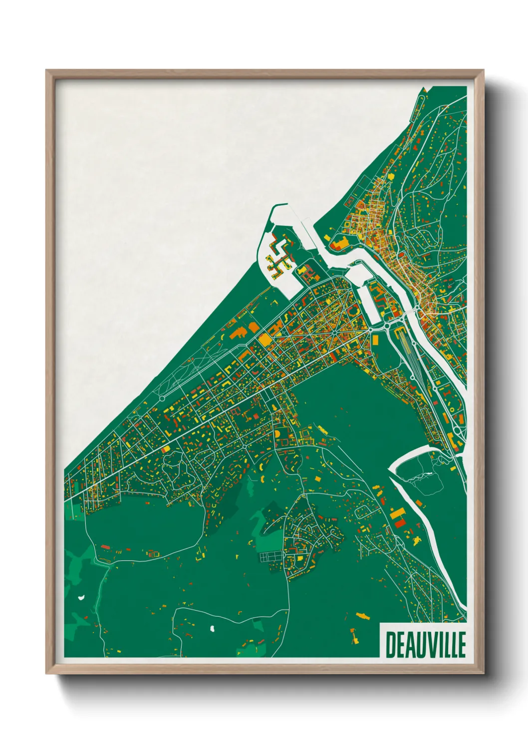 Une affiche de carte sur Deauville