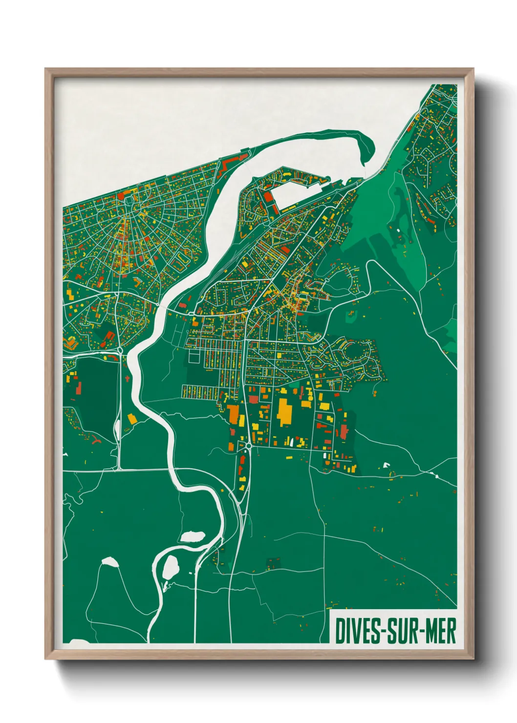 Une affiche de carte sur Dives-sur-Mer
