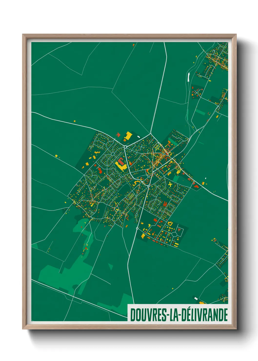Une affiche de carte sur Douvres-la-Délivrande