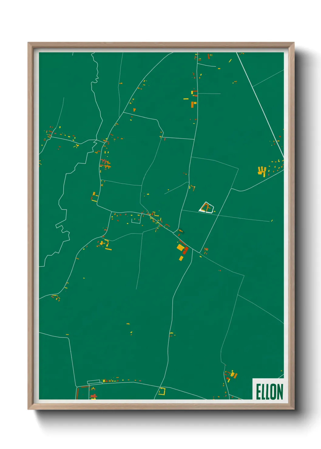 Une affiche de carte sur Ellon