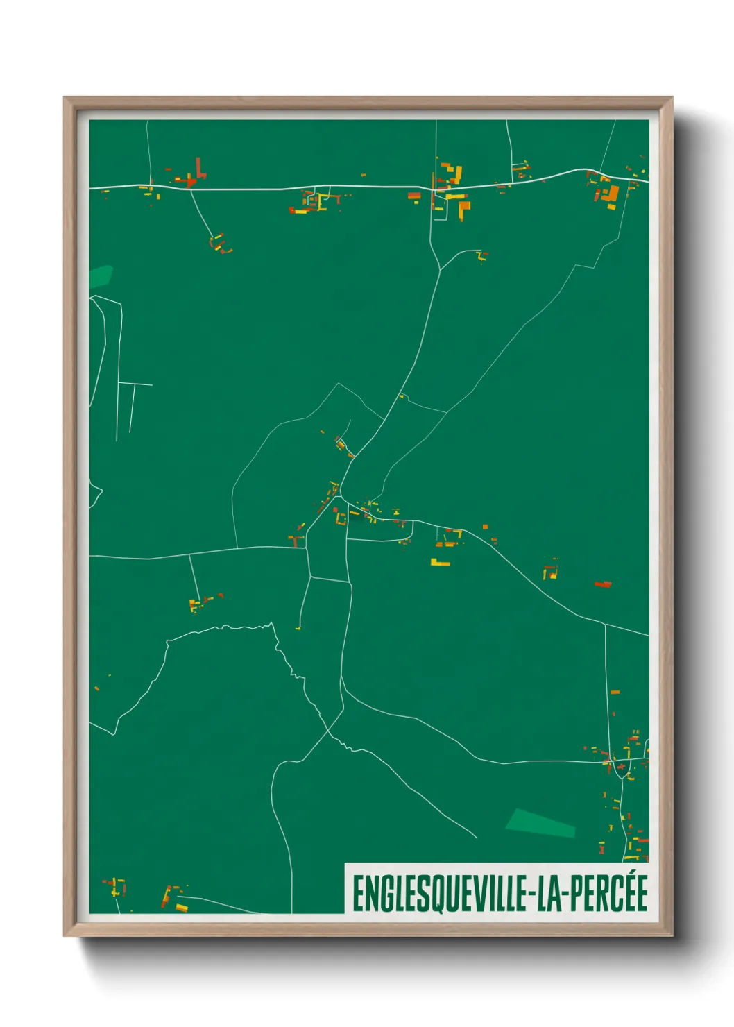 Une affiche de carte sur Englesqueville-la-Percée