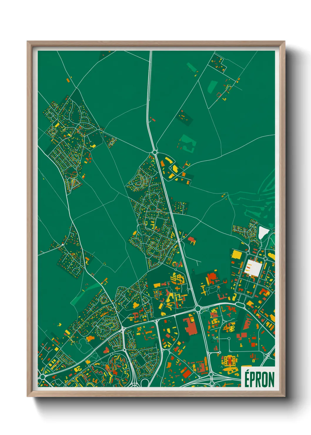 Une affiche de carte sur Épron