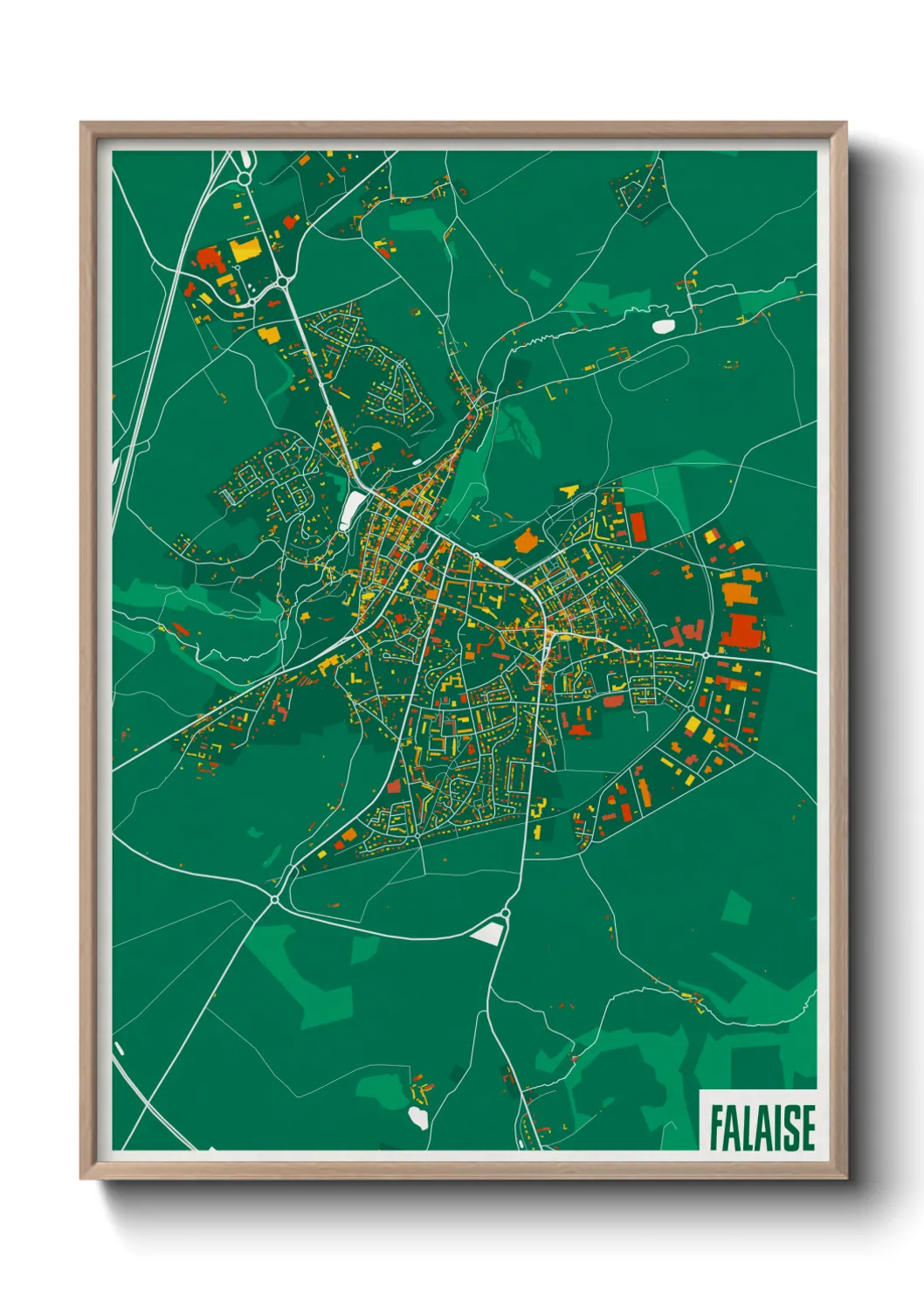 Une affiche de carte sur Falaise